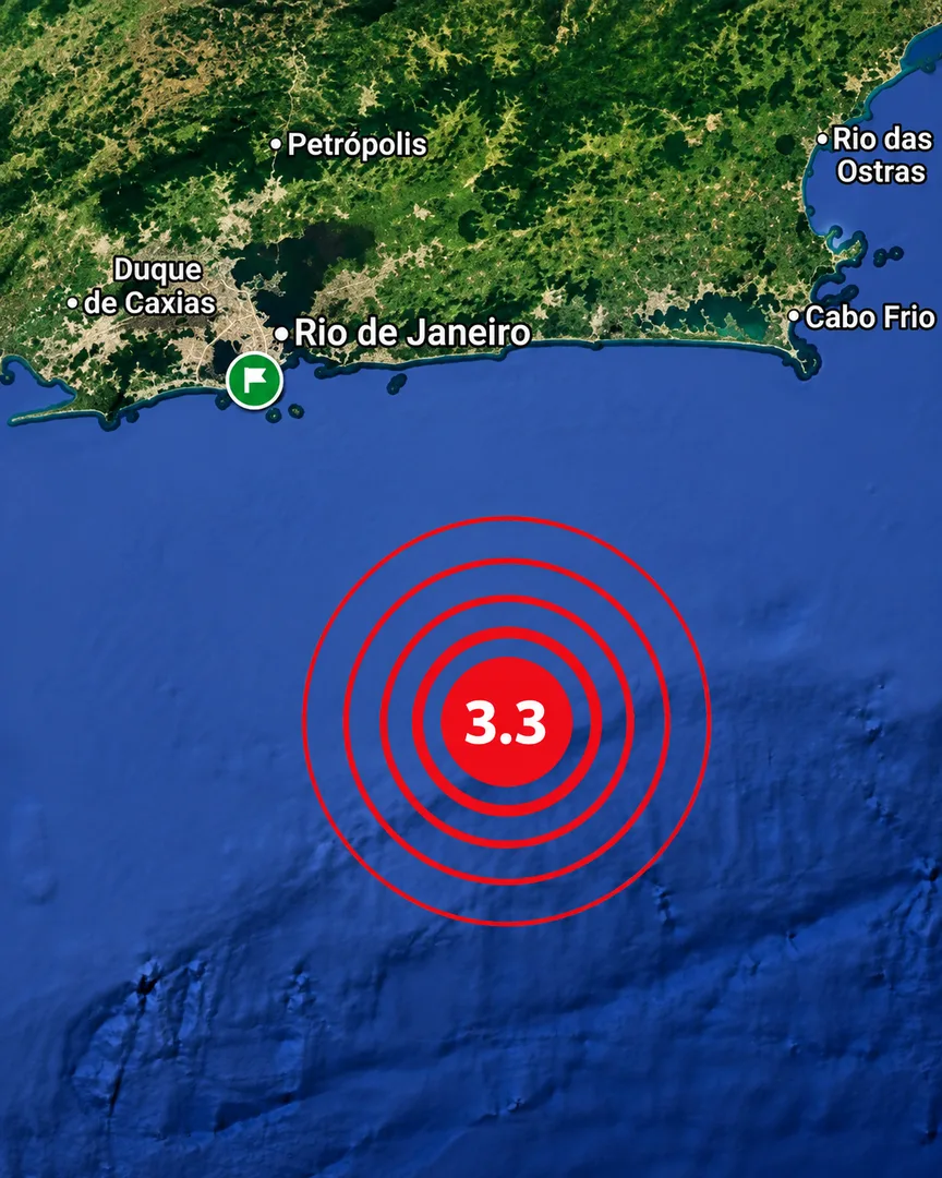 Tremor de terra de magnitude 3.3 é registrado no Rio de Janeiro