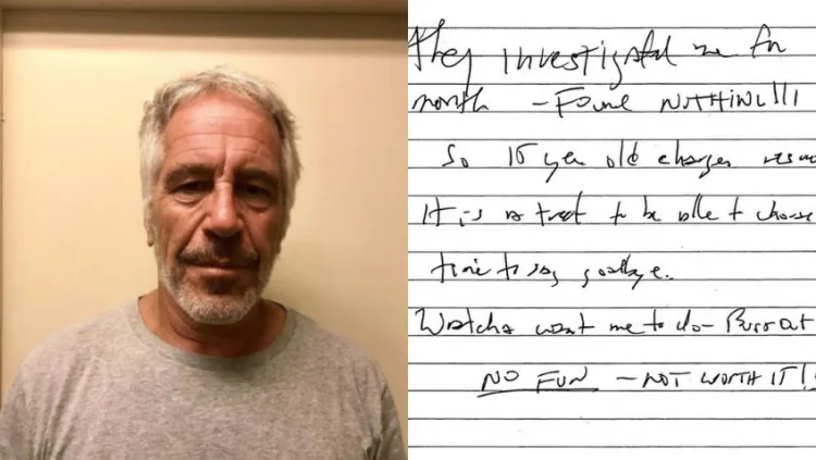 Suposta carta de suicídio de Jeffrey Epstein é revelada nos EUA