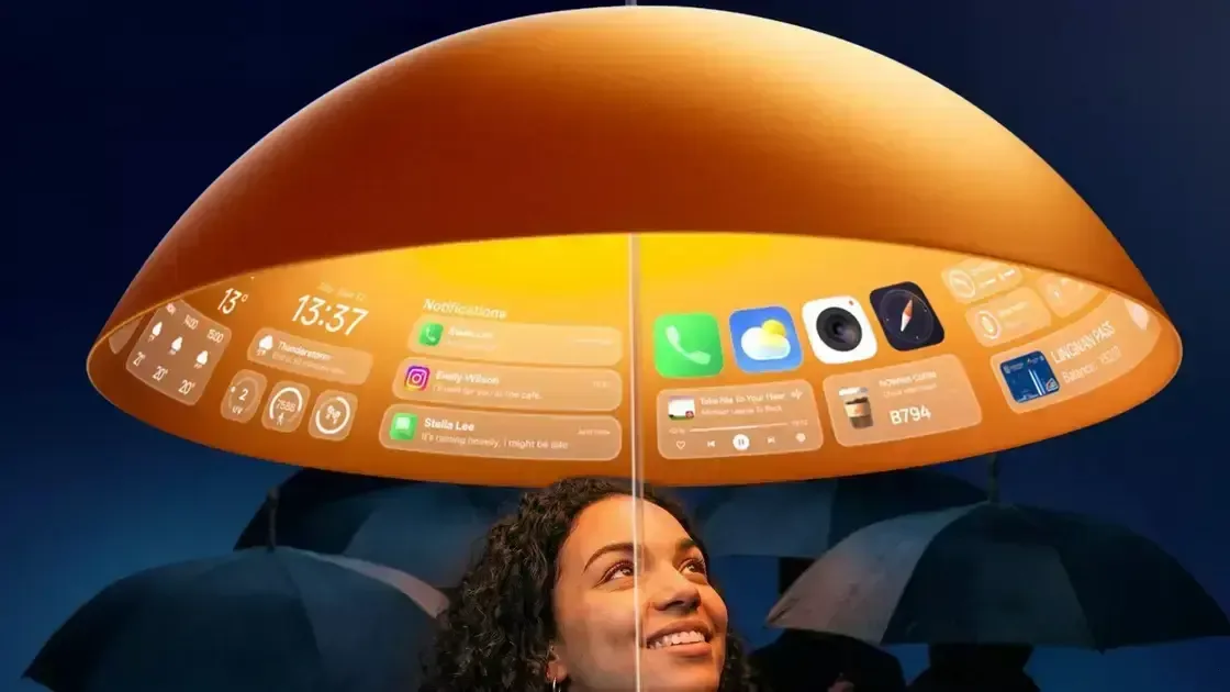 OPPO lança guarda-chuva inteligente com tela 4K e câmeras
