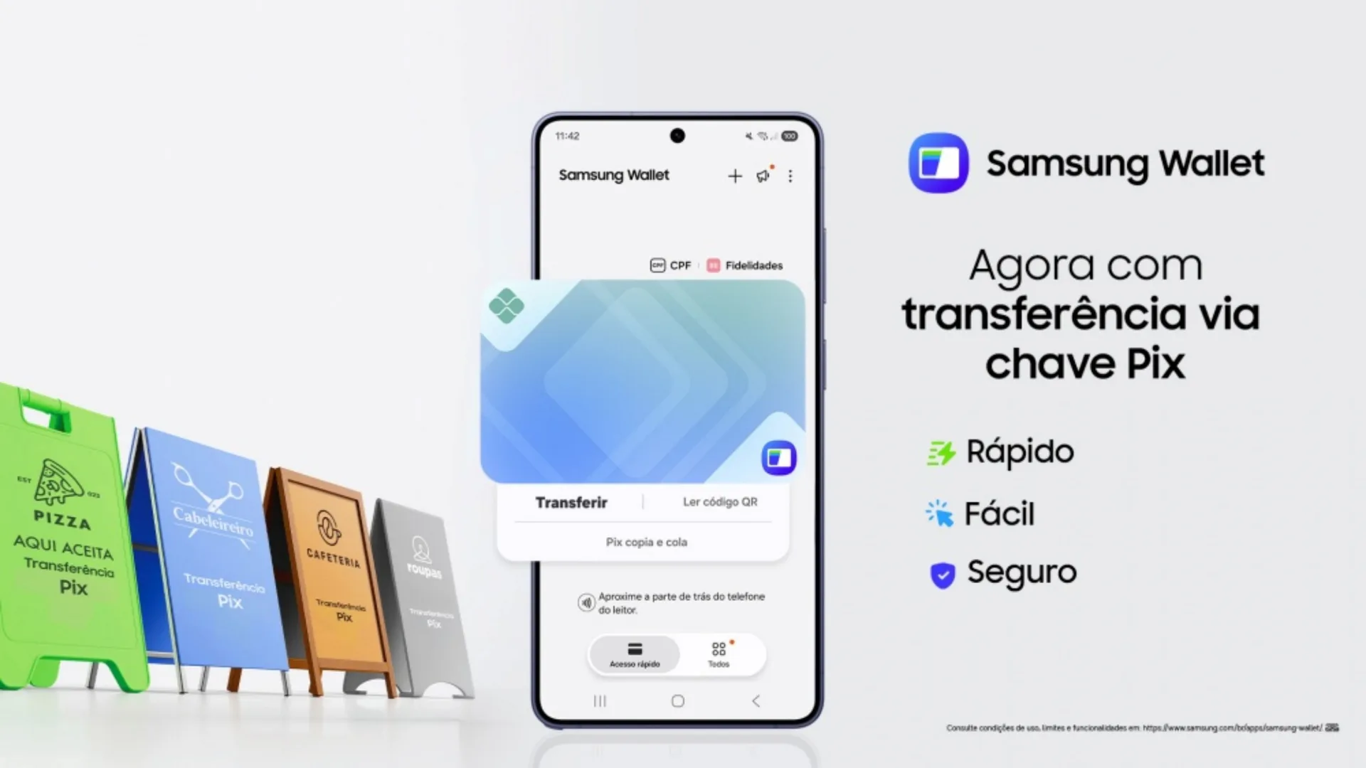 Samsung Wallet agora permite Pix via chave