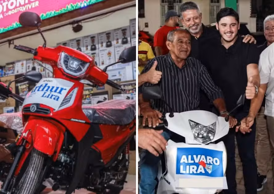 Lira e filho entregam motos sorteadas no interior de Alagoas
